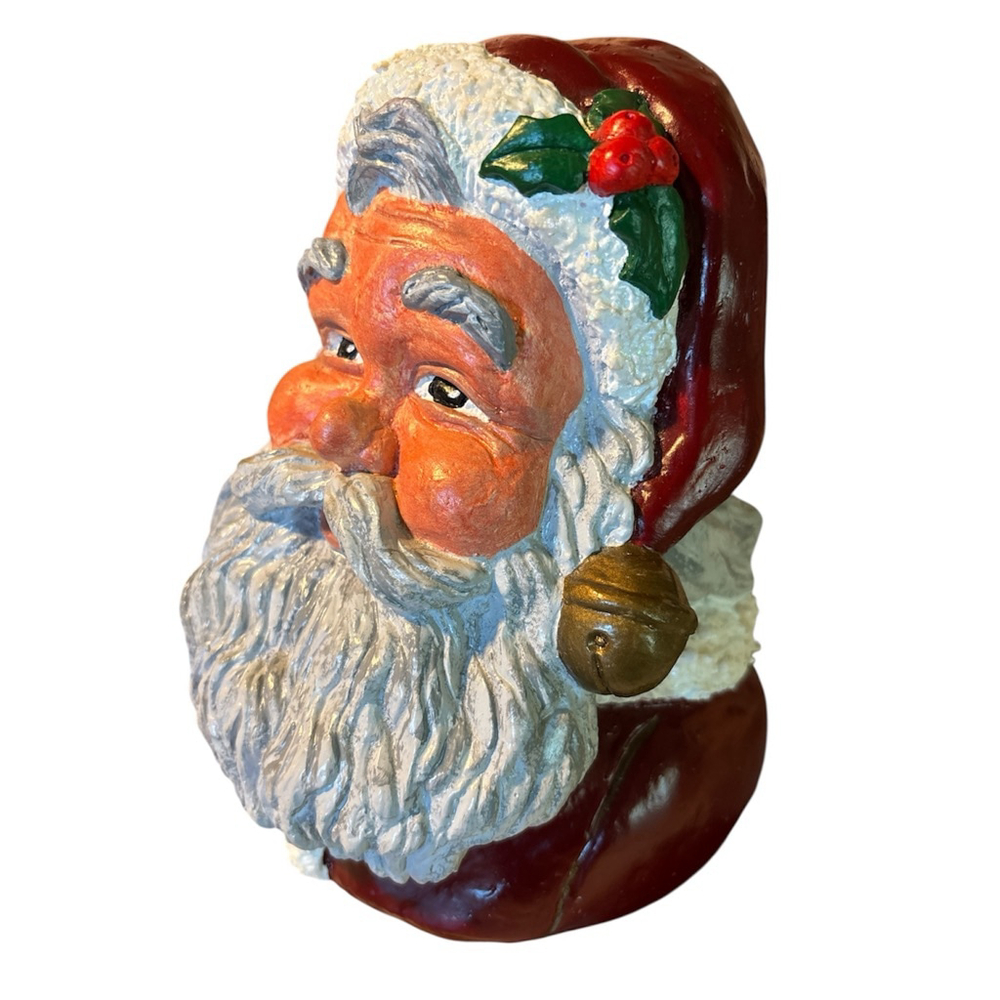 Handmade 2002 Ceramic Santa Claus Bust Figurine Holiday Decor